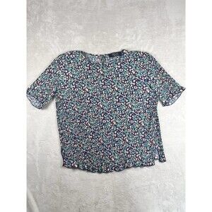 Dressed in LALA Louie Luxe Pleated Top Sz S in Wildflower Ditzy Floral Fairy